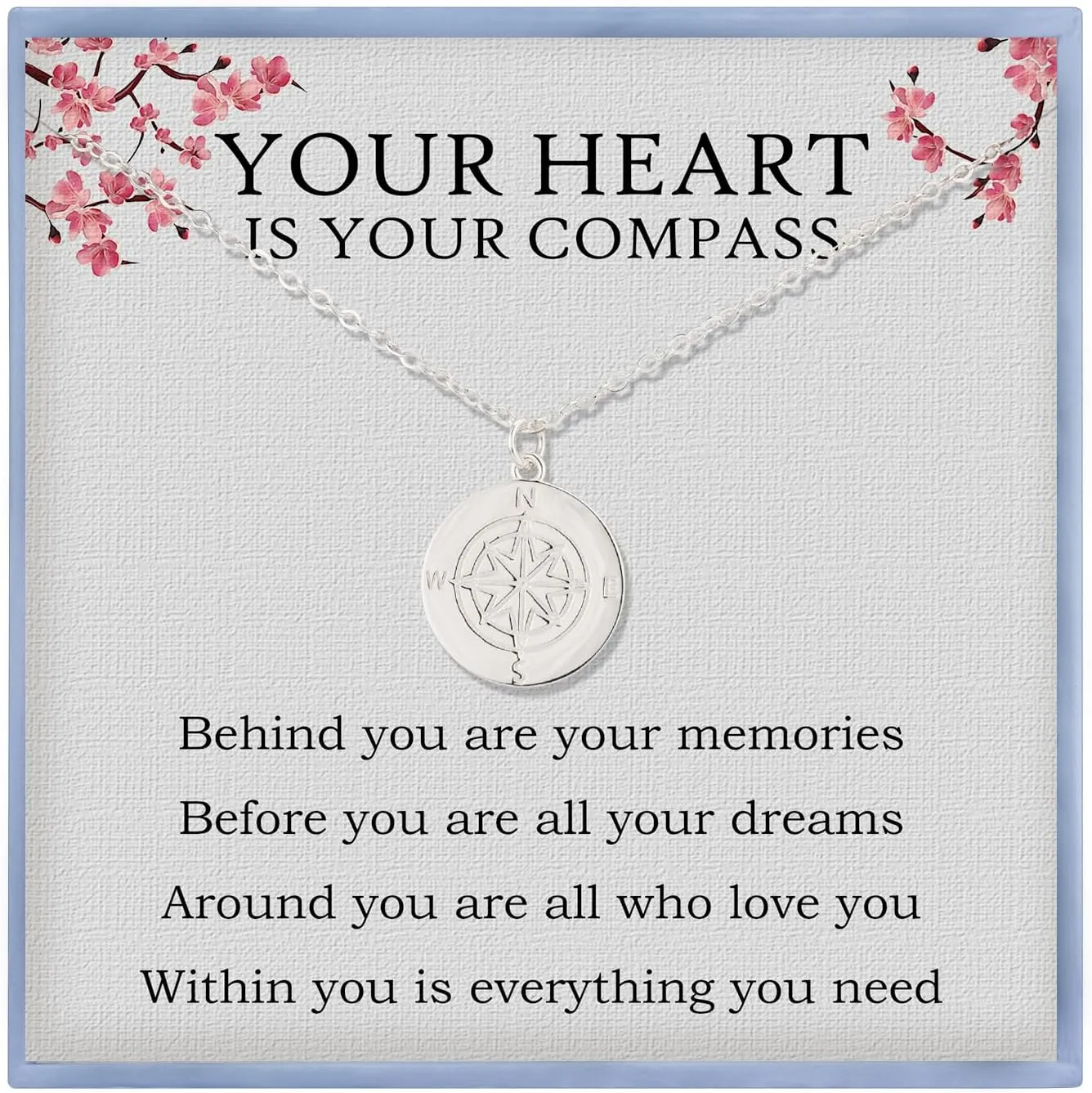 2025 Graduation Gifts for Her College Graduate Gifts Sterling Silver Compass Necklace for Graduation Student