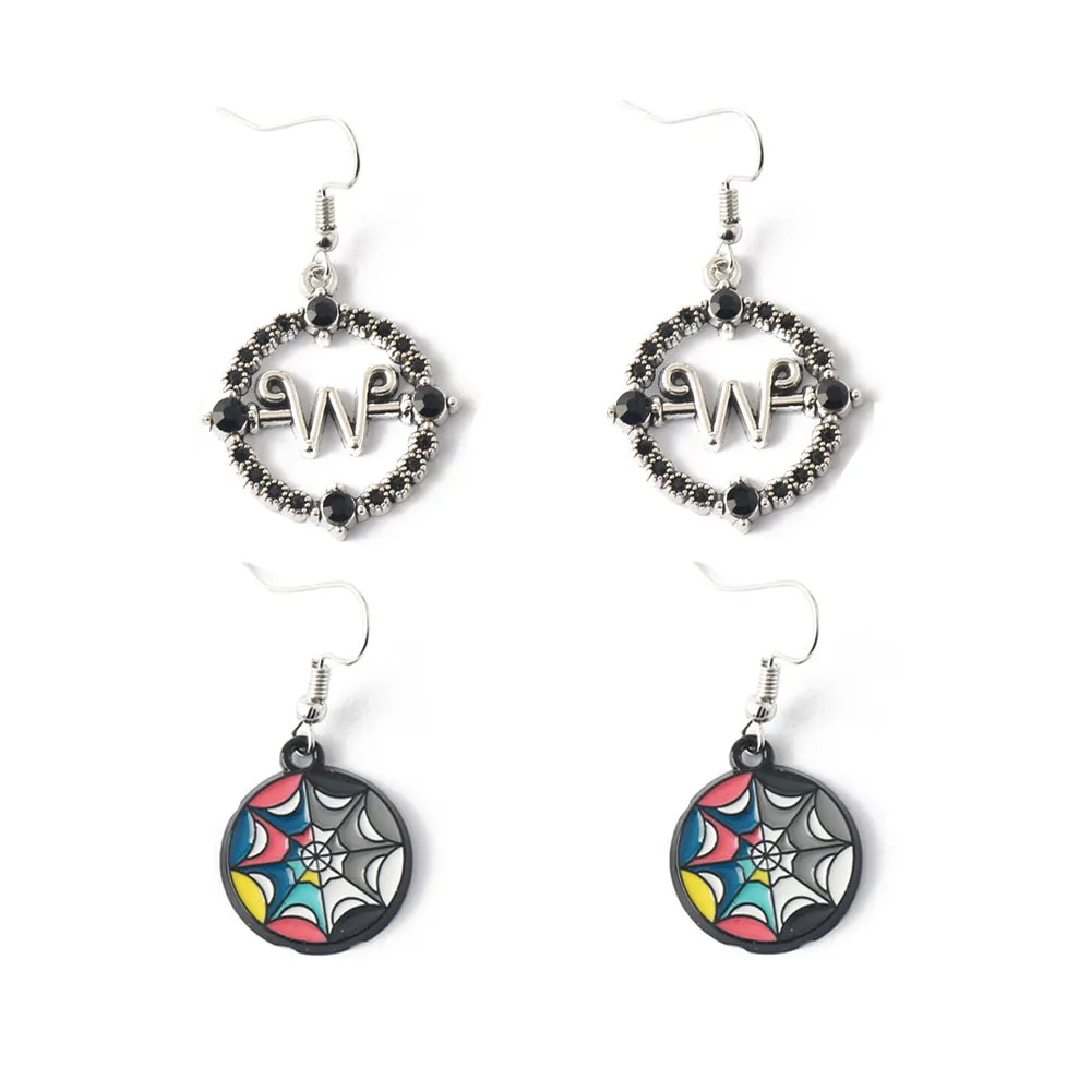 2Pcs Wednesday Addams Cosplay Earrings Set Metal Earrings Jewelry Gifts