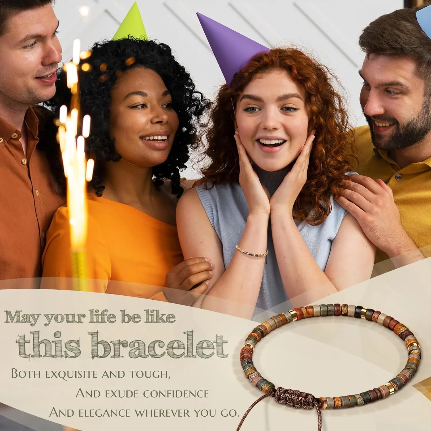 30th 40th 50th 60th 70th 80th Birthday Gifts for Women, Natural Stone Bracelet Birthday Gifts for Mom Daughter Grandma Sister Friends Coworker