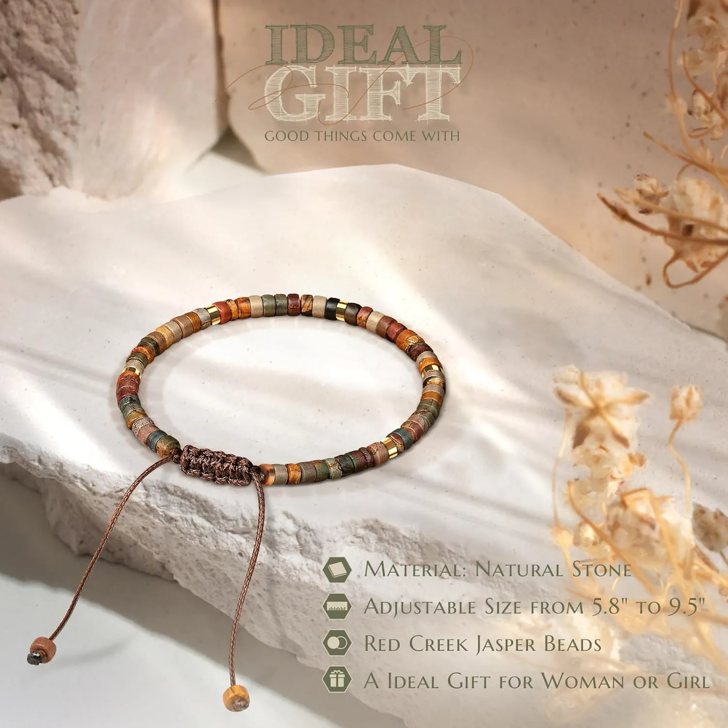 30th 40th 50th 60th 70th 80th Birthday Gifts for Women, Natural Stone Bracelet Birthday Gifts for Mom Daughter Grandma Sister Friends Coworker