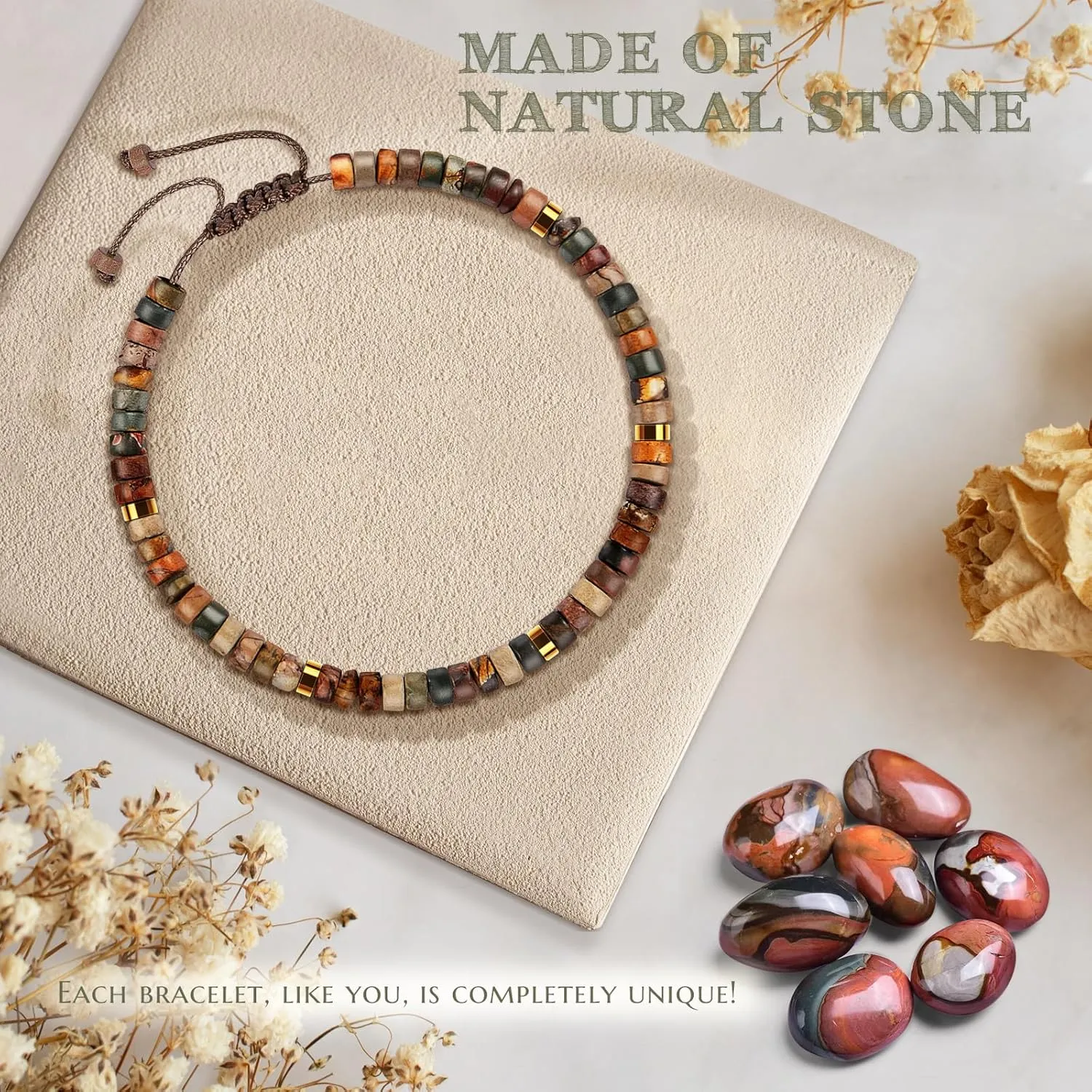 30th 40th 50th 60th 70th 80th Birthday Gifts for Women, Natural Stone Bracelet Birthday Gifts for Mom Daughter Grandma Sister Friends Coworker