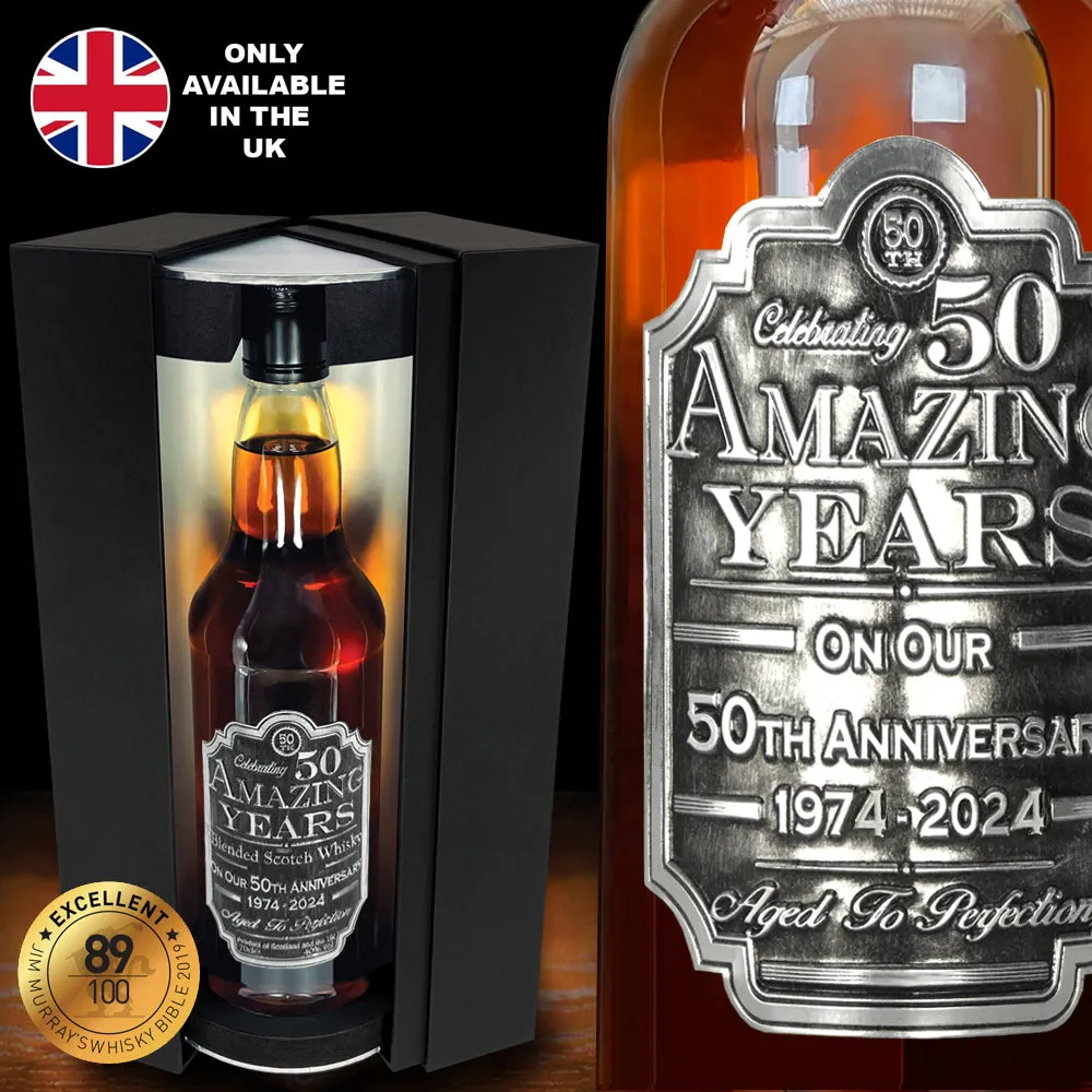 50th Anniversary Whisky Gift Set Bottle & Box 1974-2024