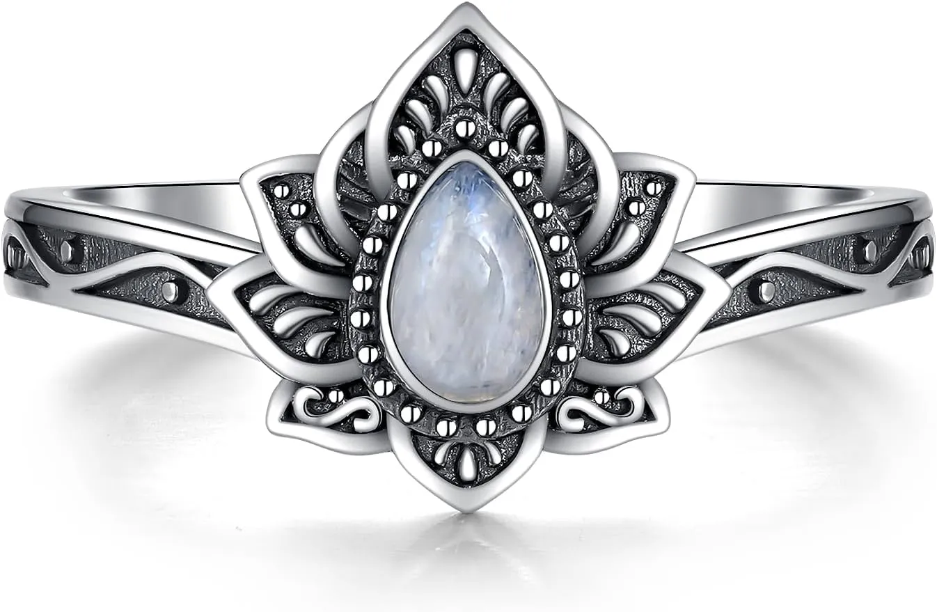 925 Sterling Silver Lotus Ring Jewelry Gifts for Women Sister