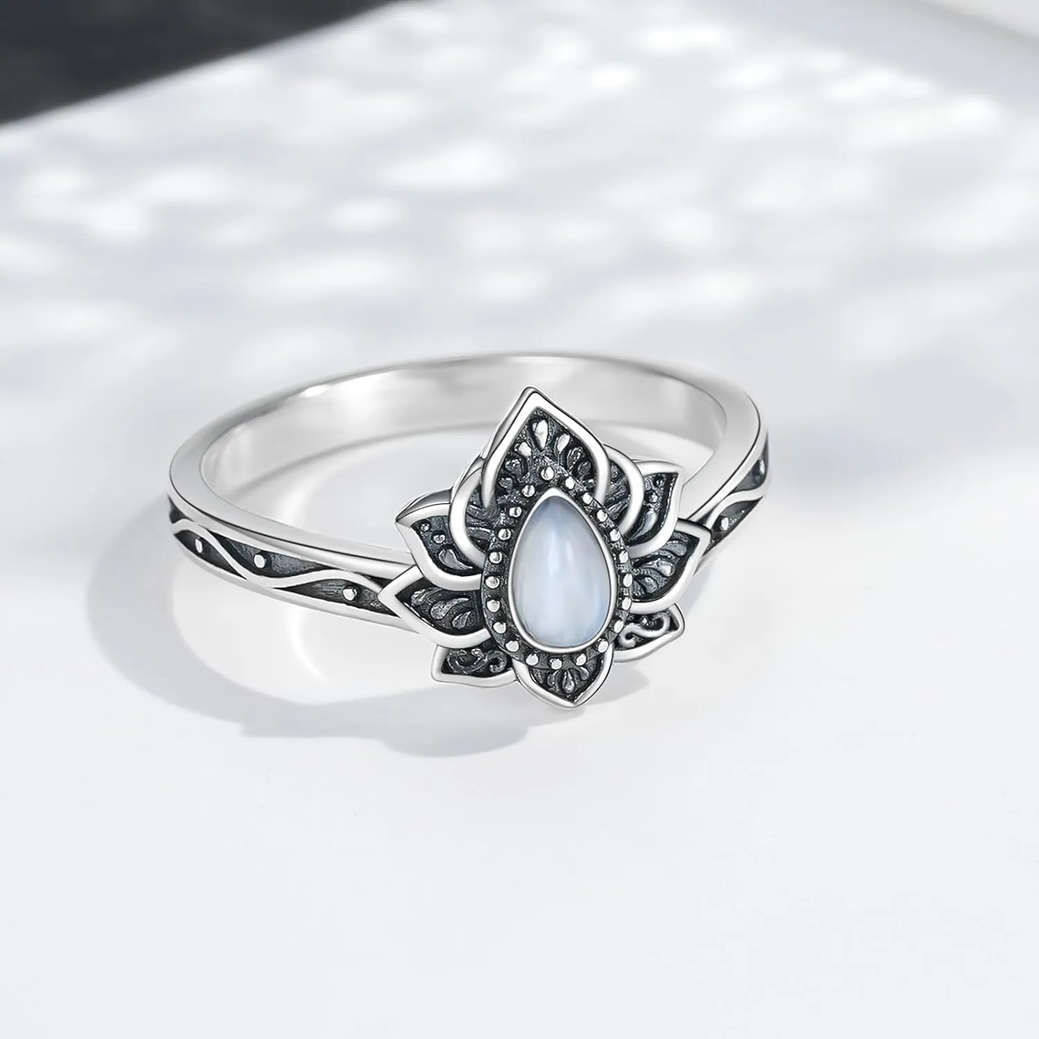 925 Sterling Silver Lotus Ring Jewelry Gifts for Women Sister