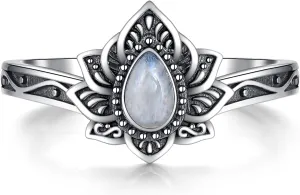 925 Sterling Silver Lotus Ring Jewelry Gifts for Women Sister
