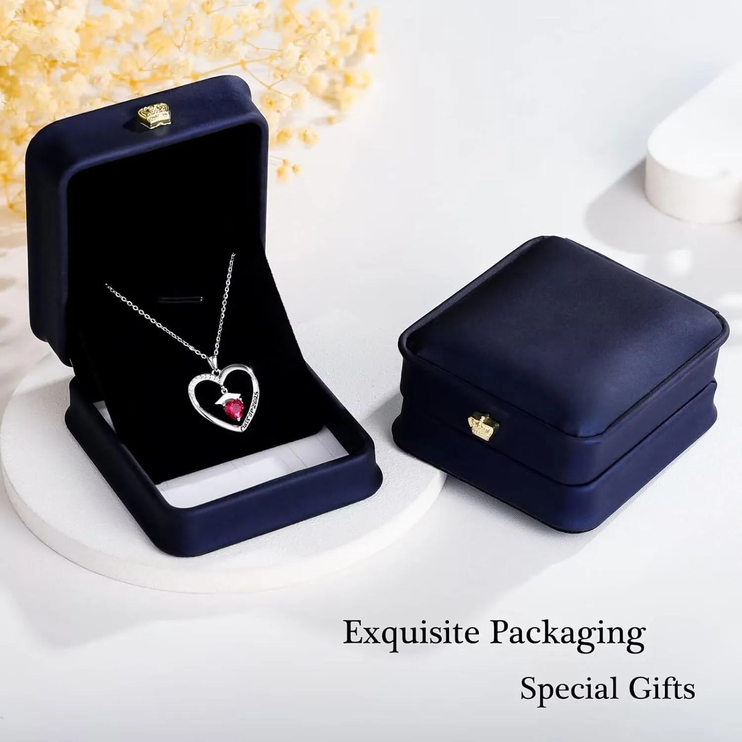 Anoup 2025 Graduation Gifts for Her - Sterling Silver Heart Graduation Necklace, Class of 2025 Ideas Gifts for Her Wife Girlfriend Birthstone Necklace