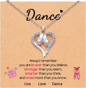 Ballerina Necklace Gifts for Girls, Dance Recital Gifts for Girl Birthday Graduation Christmas Gifts, Jewelry for Girls