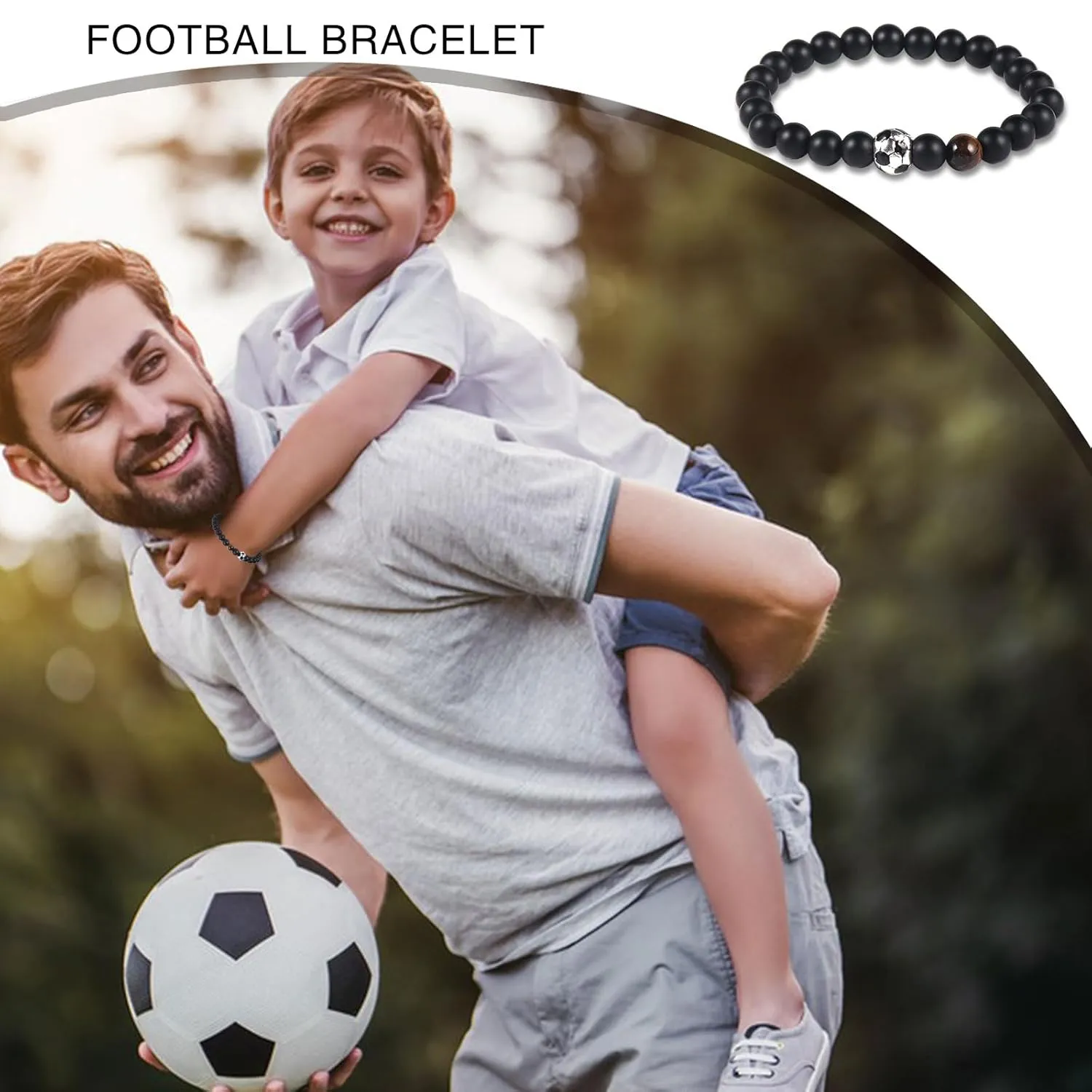 Baseball Basketball Soccer Bracelet Gifts for Son/Grandson/Coach, Bracelet Gifts for Teen Boys, Birthday Graduation Gifts for Son Grandson Coach (Soccer, Gifts for Son)