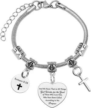 Bible Verse Gifts for Women Bracelet Graduation Gifts for Her Religious Gifts Baptism Gifts for Daughter Niece Encouragement Gifts Scripture Gifts Jewelry Spiritual Birthday Gifts for Women Friends