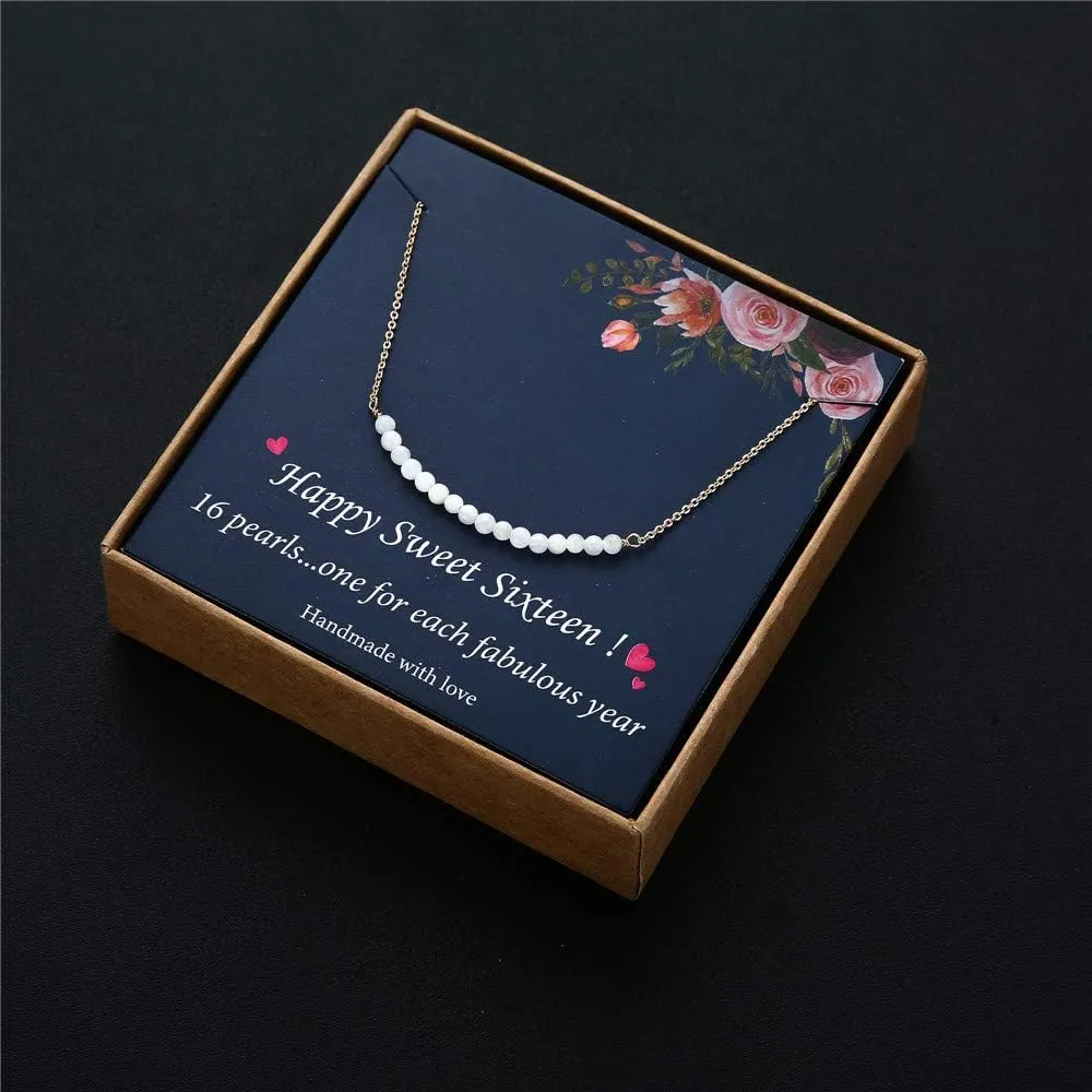 Birthday Gifts for Women Necklace - Pearl Pendant Necklace Gifts Happy Birthday Jewelry