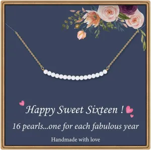 Birthday Gifts for Women Necklace - Pearl Pendant Necklace Gifts Happy Birthday Jewelry