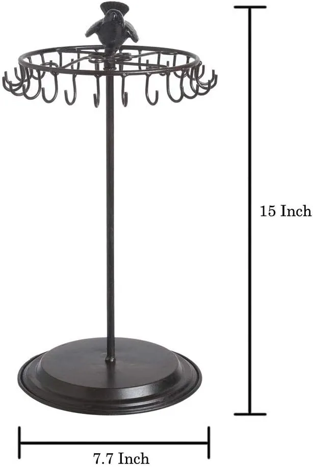 Black Bird Rotating Necklace Holder Bracelet Stand/Jewelry Organizer/Jewelry Tree