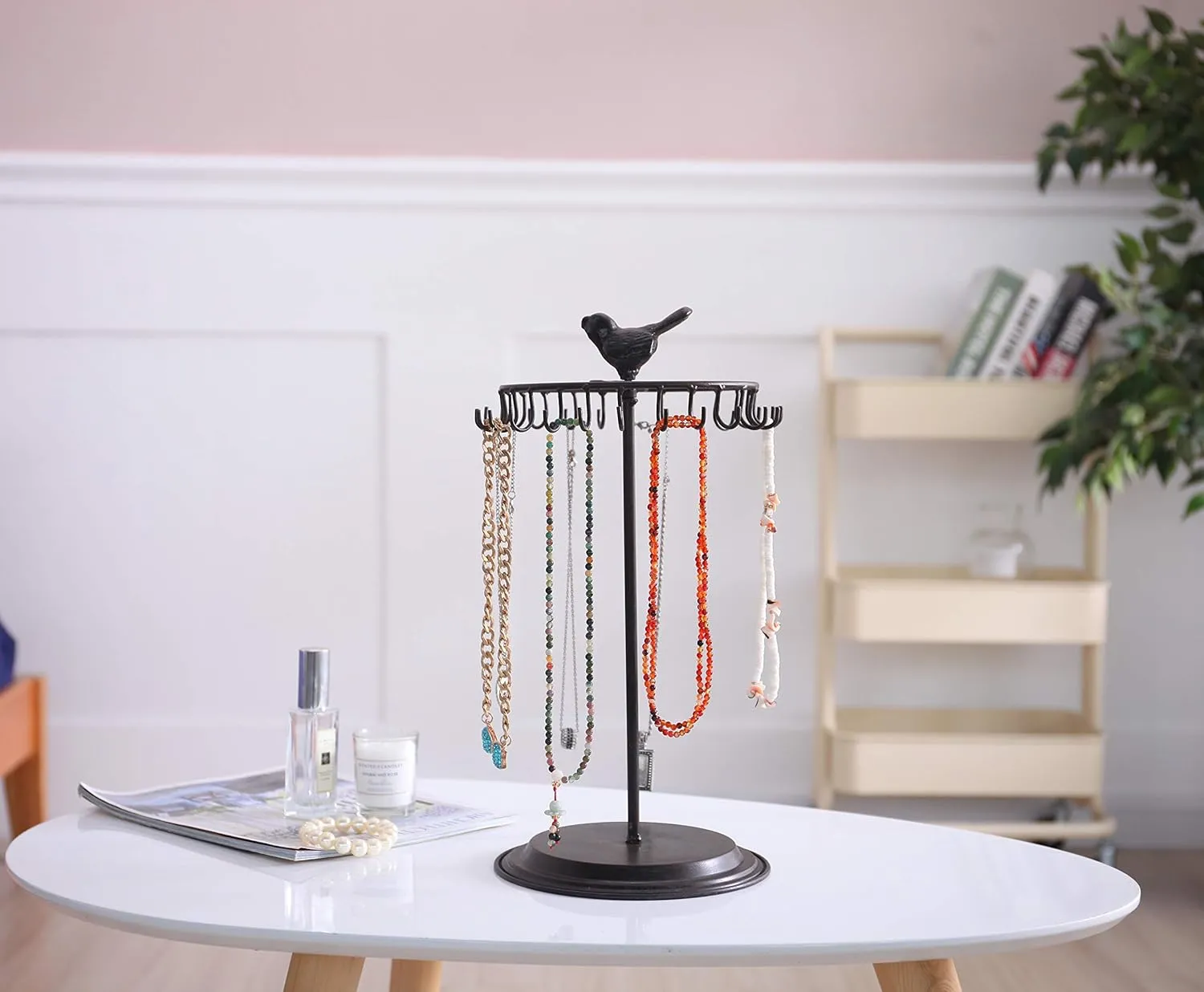 Black Bird Rotating Necklace Holder Bracelet Stand/Jewelry Organizer/Jewelry Tree