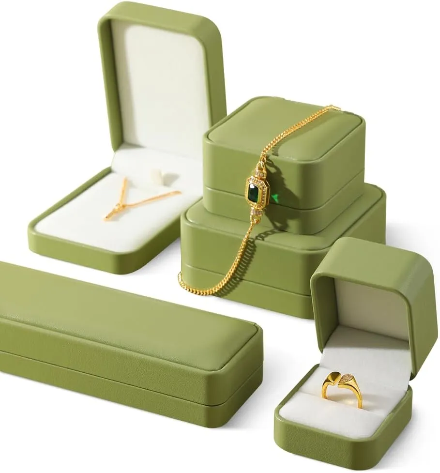 Bracelet Box, Leather Necklace Boxes For Jewelry Gift,Premium Jewelry Box,Luxury Jewelry Box (Green)
