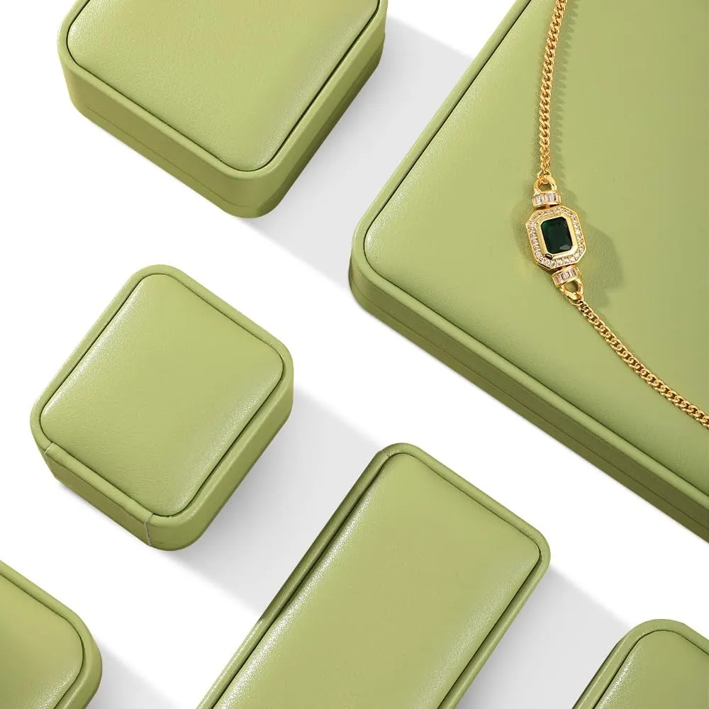 Bracelet Box, Leather Necklace Boxes For Jewelry Gift,Premium Jewelry Box,Luxury Jewelry Box (Green)