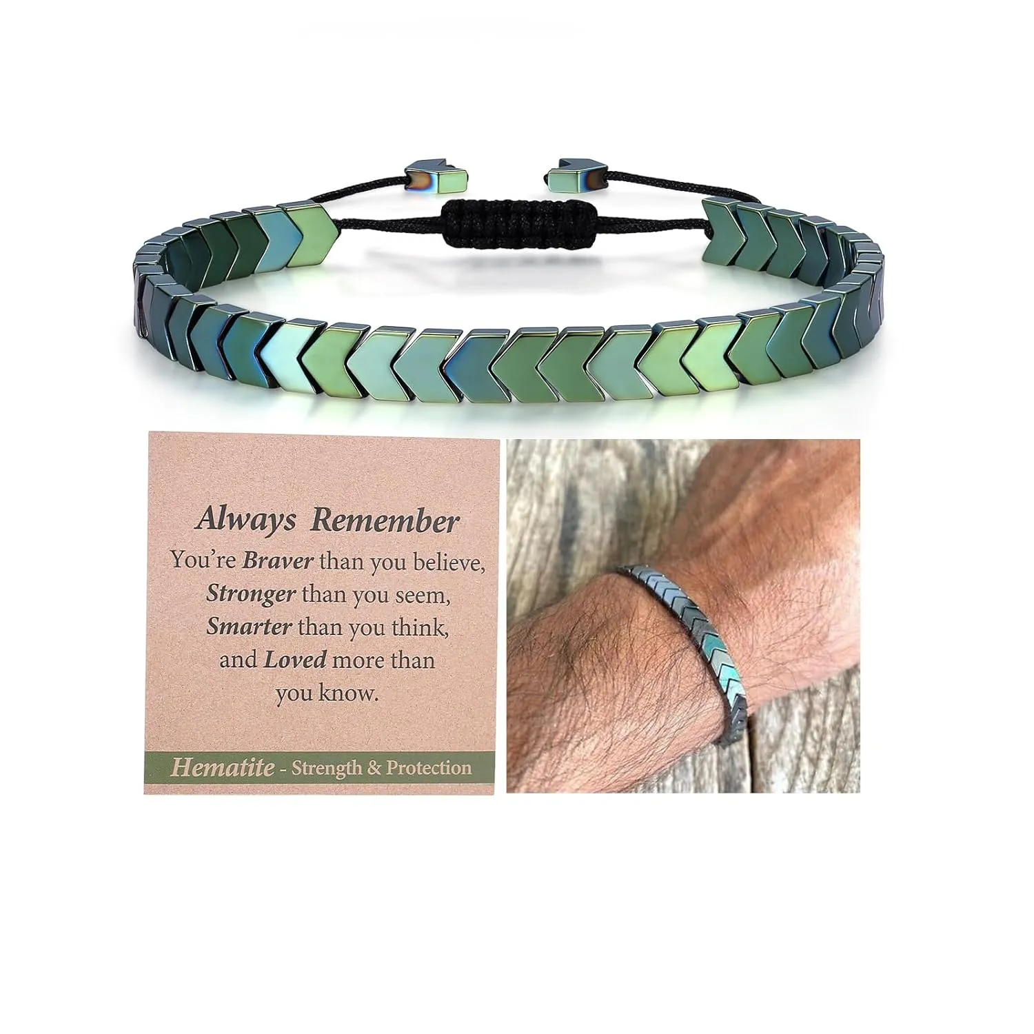 Bracelets for Men Teens Boys Gifts Ideas Teenage Graduation Gift Him Hematite 10 12 16 18 Years Old 18th Birthday Son Grandson Christmas Day Stocking Stuffers Valentines Easter Basket