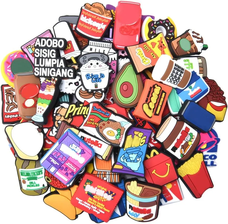 Bulk Chips Snacks Shoe Charms For Adults Shoe Clips Clogs Accessories Silicone Food Shoes Decoration For Kids Boys Girls School Holiday Party Gifts