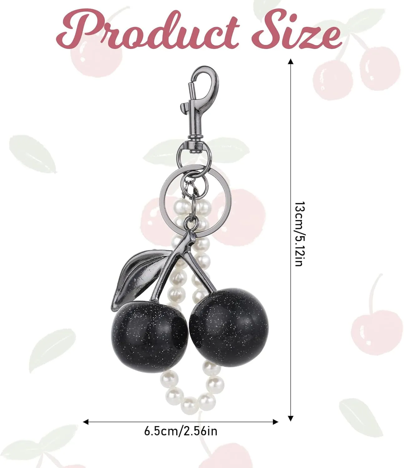 Cherry Keychain Pendant, Bag Charm Purse Charms, Car Keychain for Women Fashion