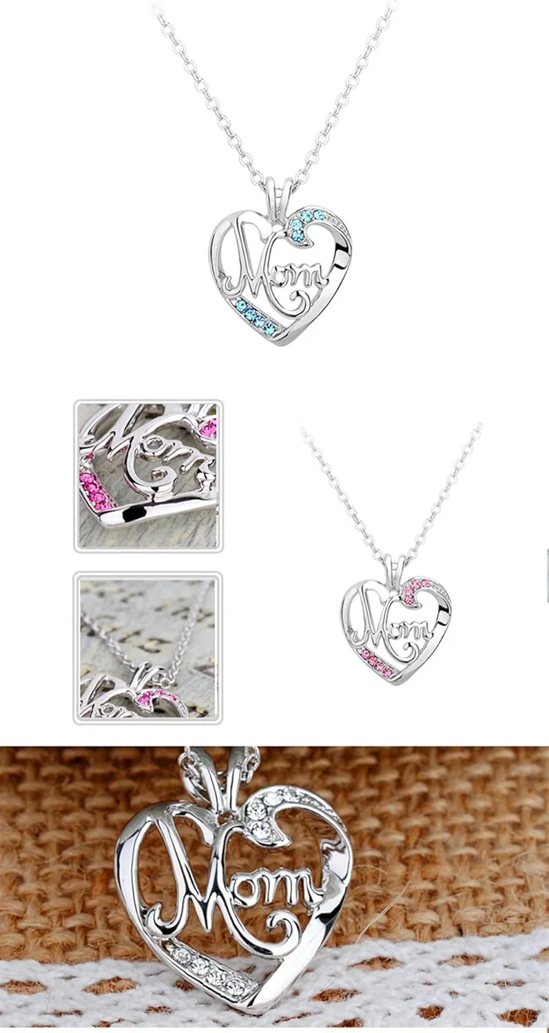 Christmas Gifts for Women, New Mom Birthday Gifts Mothers Day Pendant Necklace Rose