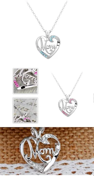 Christmas Gifts for Women, New Mom Birthday Gifts Mothers Day Pendant Necklace Rose