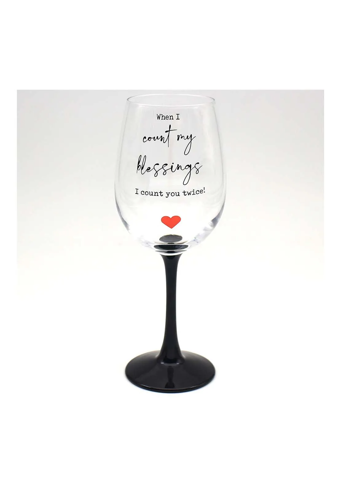 Count My Blessing Wine Glass