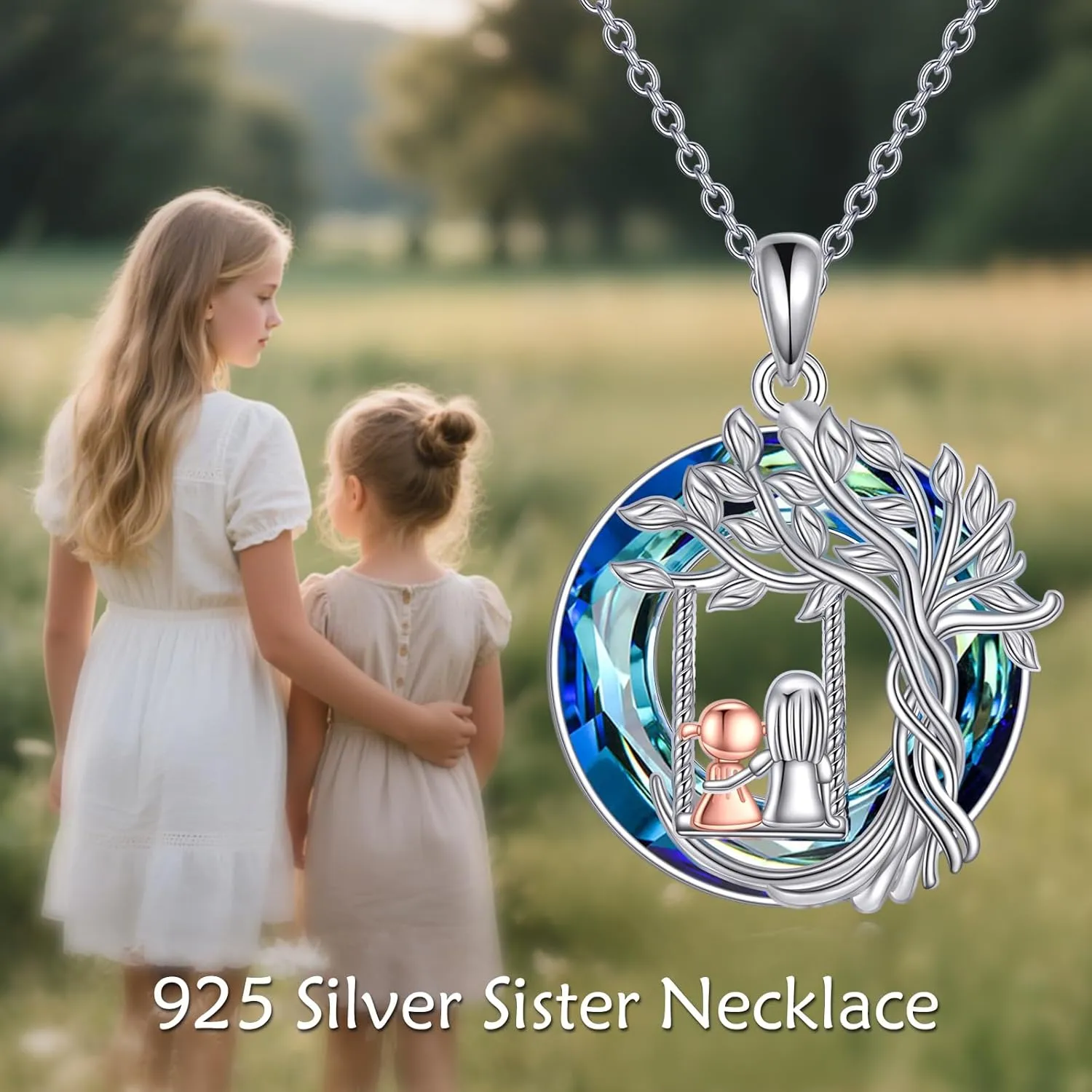 CRMAD Sister Gifts from Brother for Sister Sterling Silver Necklace Jewelry for Birthday Christmas Gifts