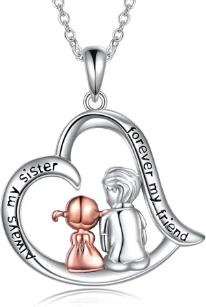 CRMAD Sister Gifts from Brother for Sister Sterling Silver Necklace Jewelry for Birthday Christmas Gifts