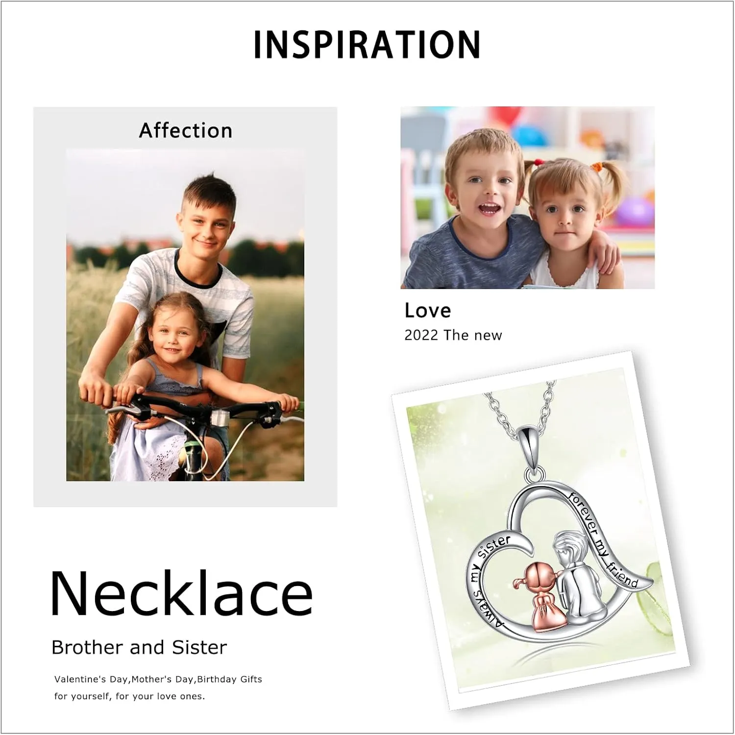CRMAD Sister Gifts from Brother for Sister Sterling Silver Necklace Jewelry for Birthday Christmas Gifts