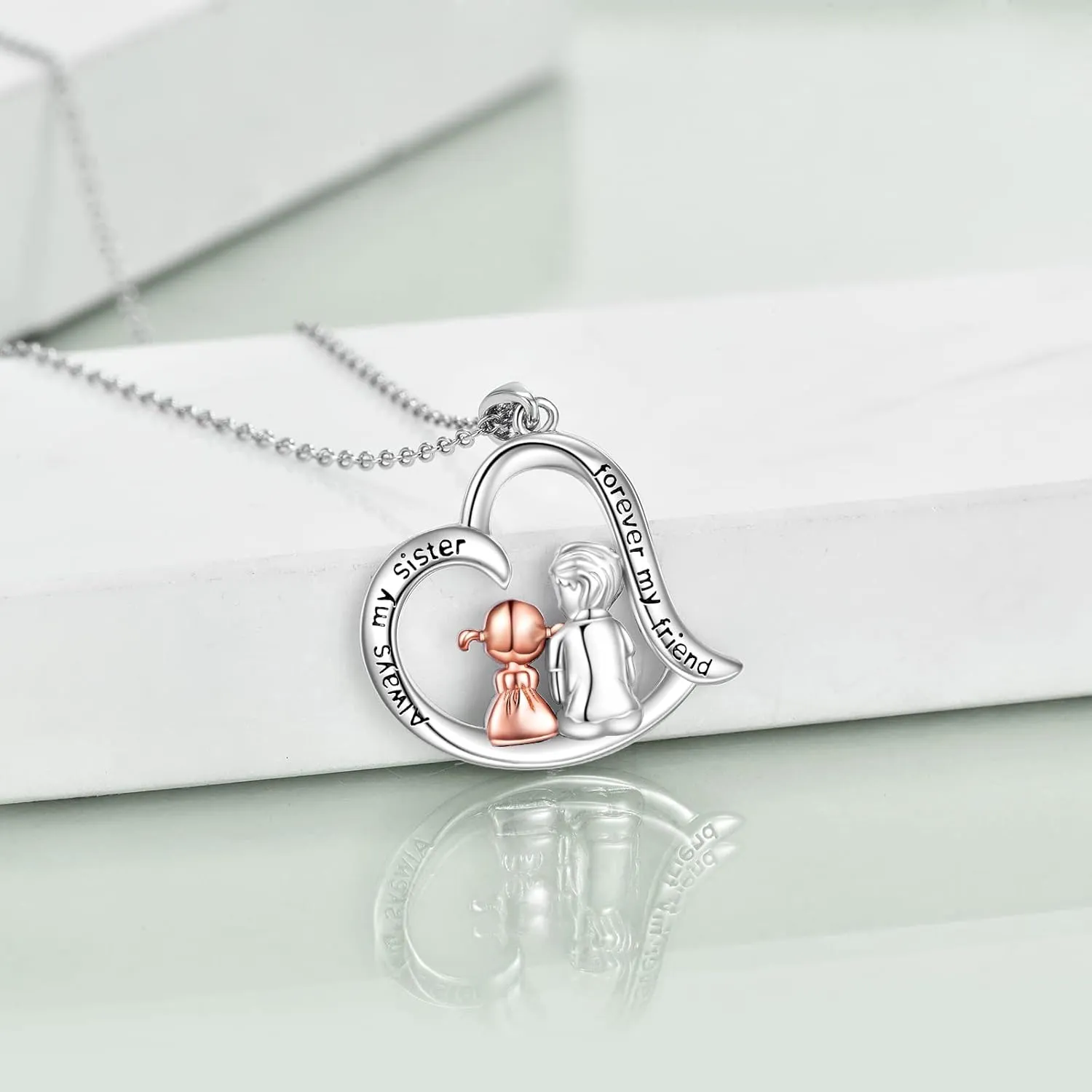 CRMAD Sister Gifts from Brother for Sister Sterling Silver Necklace Jewelry for Birthday Christmas Gifts