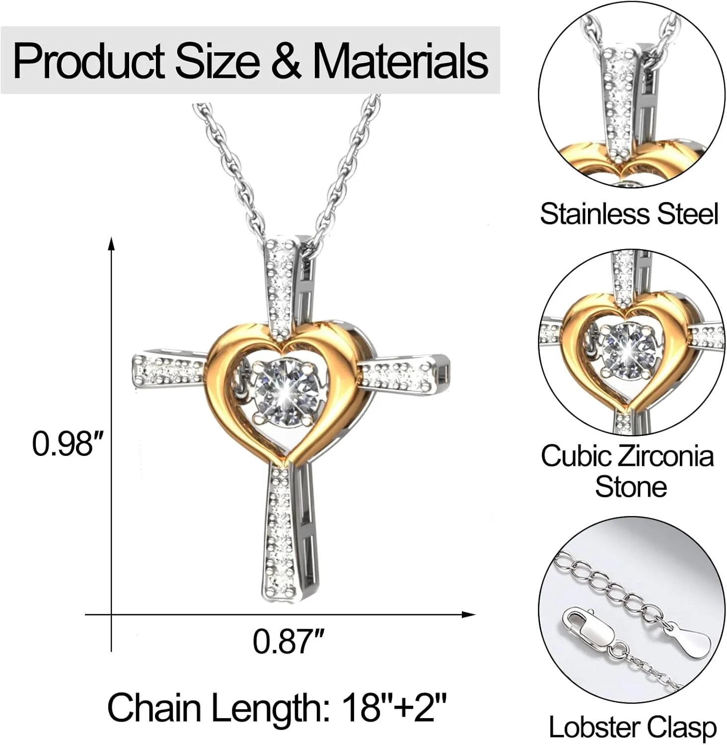 Cross Necklace First Communion Gifts Baptism Gifts for Girls