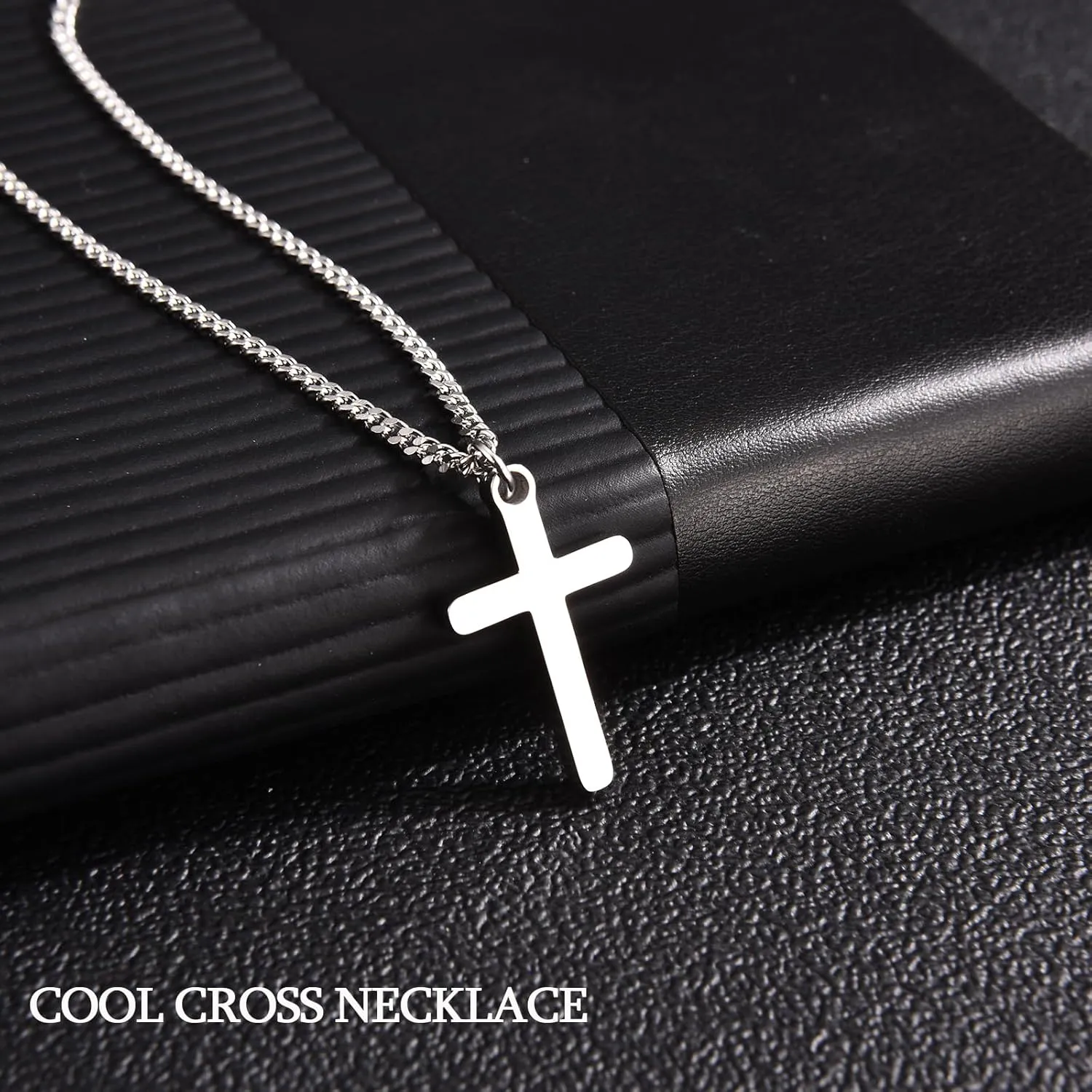 Cross Necklace for Boys, Baptism First Holy Communion Confirmation Easter Basket Stuffers Graduation Gifts for Teenage Boys Christmas Valentines Day Birthday Gifts for Son Grandson Nephew Brother