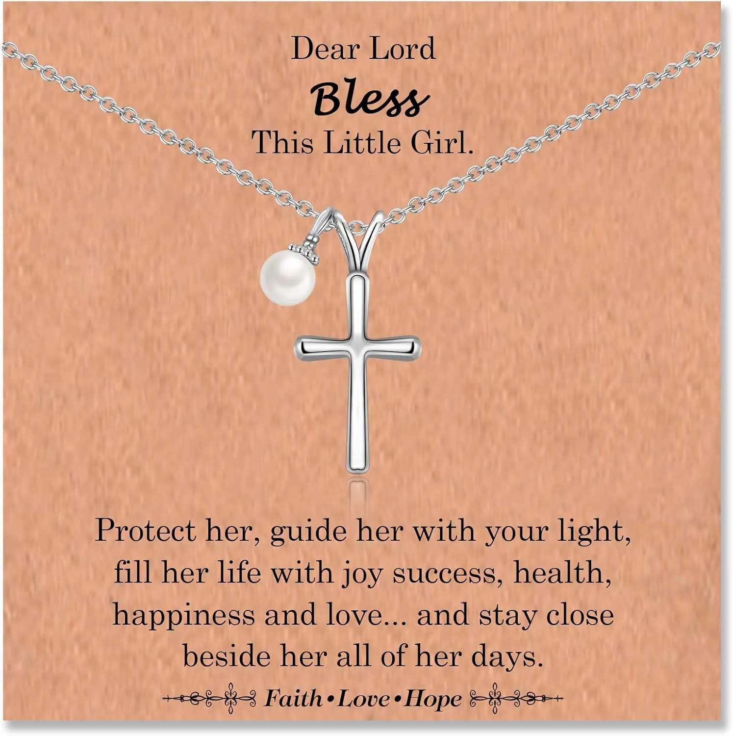 Cross Necklace for Girls, Easter First Communion Baptism Confirmation Gifts for Teenage Girls Graduation Back to School Birthday Christmas Valentines Day Gifts for Daughter Granddaughter Niece
