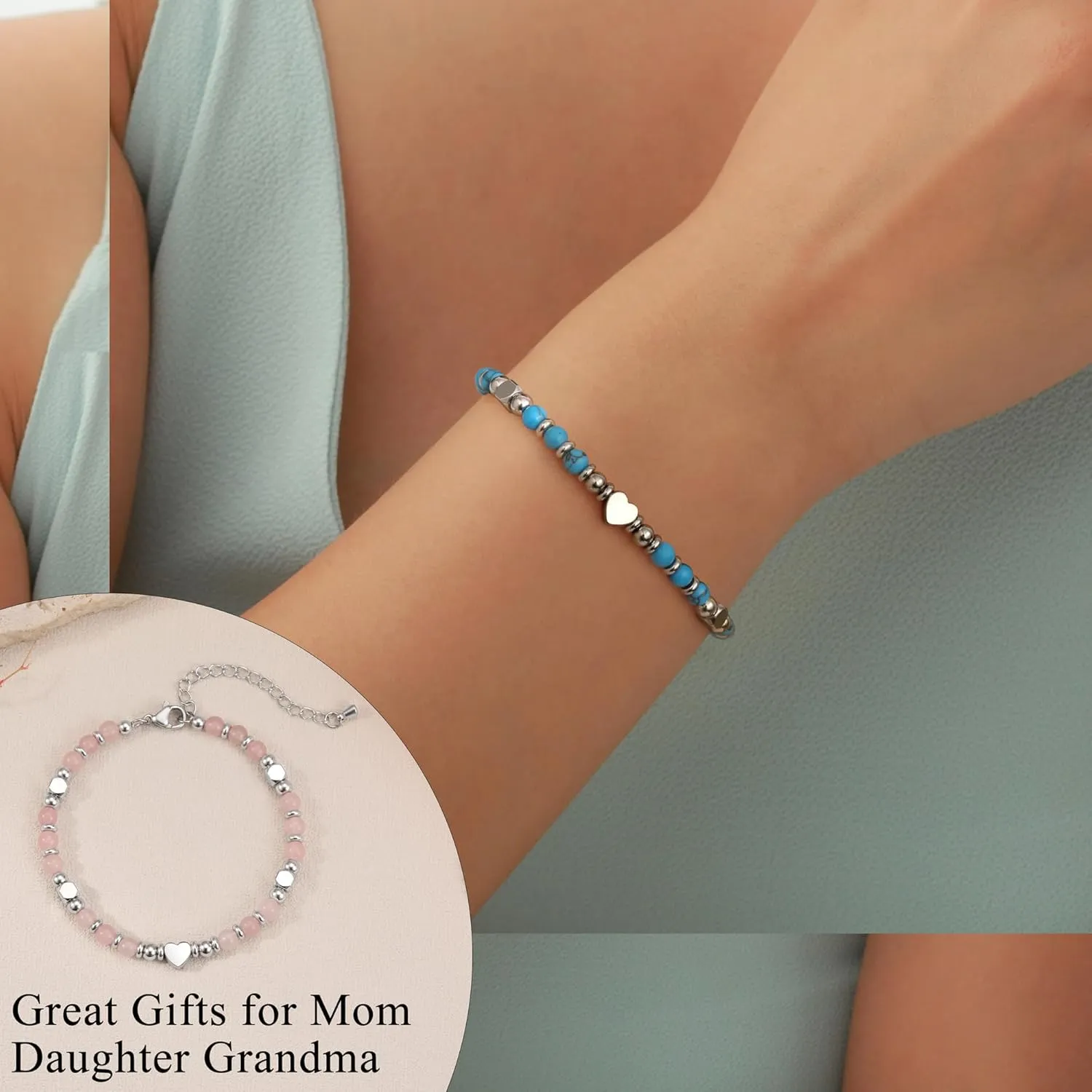 Daughter Bracelet Mothers Day Gifts for Mom Grandma Bonus Mom Charm Bracelet Jewelry Birthday Gifts for Granddaughter Sister Easter Gift