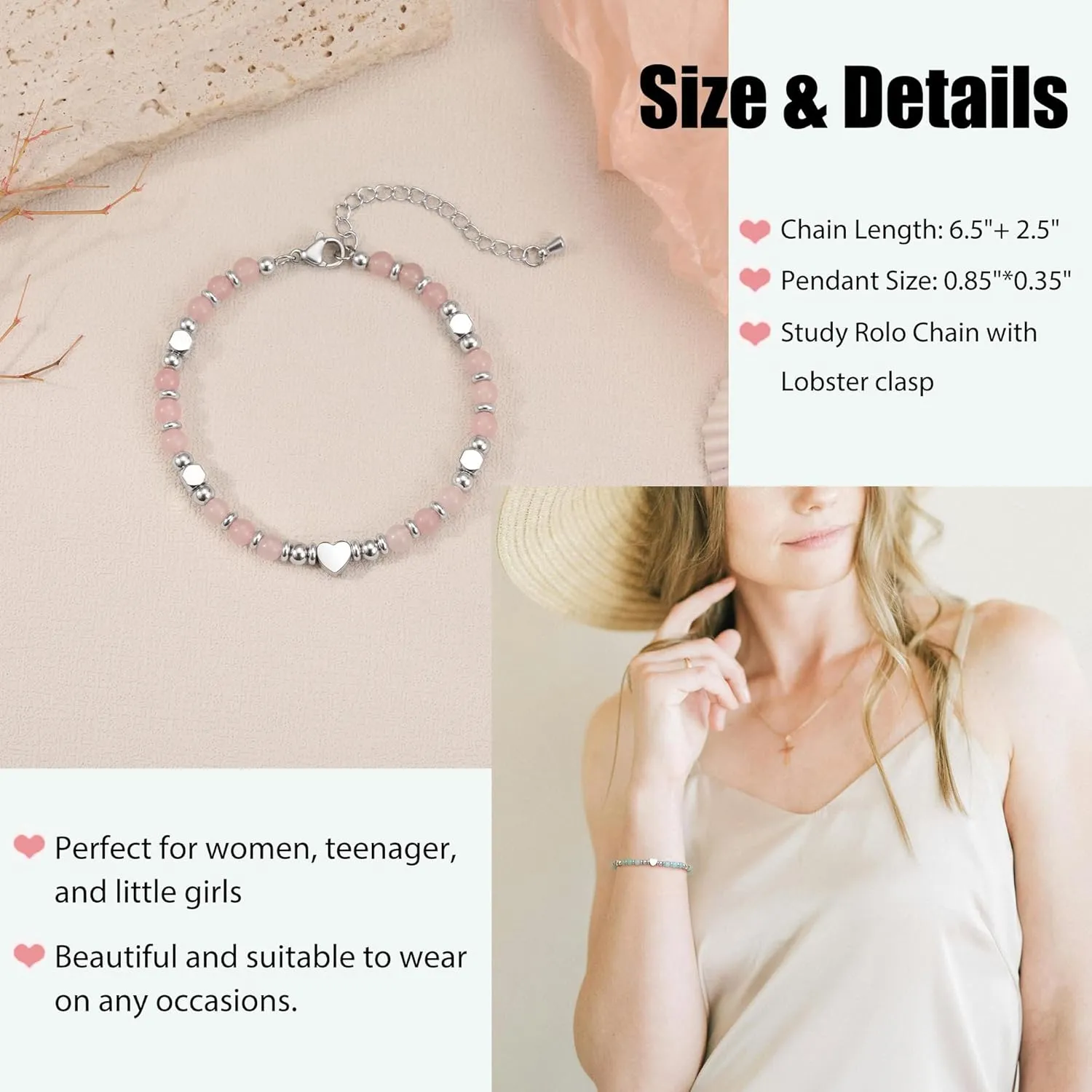 Daughter Bracelet Mothers Day Gifts for Mom Grandma Bonus Mom Charm Bracelet Jewelry Birthday Gifts for Granddaughter Sister Easter Gift