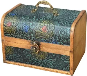 Decorative Box, Treasure Chest Box, Vintage Wooden Storage Box, Decorative Boxes with Lids, Trinket Jewelry Box Keepsake Box, Gifts For Kids Home Decor (Vintage Green, Large)