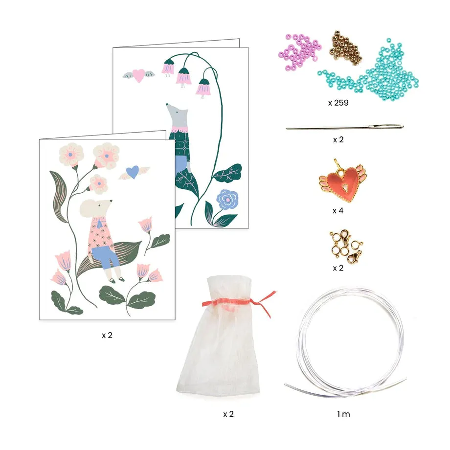 Djeco You & Me Jewelry Kit: Heart Heishi Beads & Jewelry