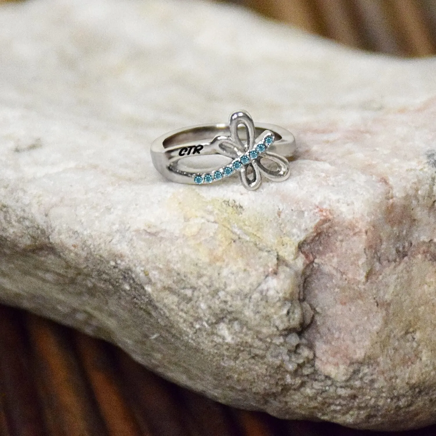 Dragonfly LDS CTR Ring by Ringmasters | Choose the Right Faith Ring | Keepsake LDS Jewelry