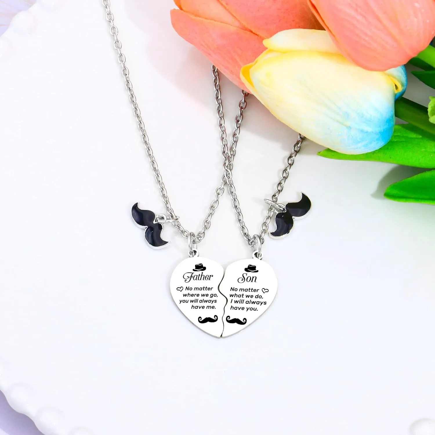 Father's Day Gifts: Matching Necklace for Dad & Stepdad - Daddy & Dad Gifts - Jewelry for Him