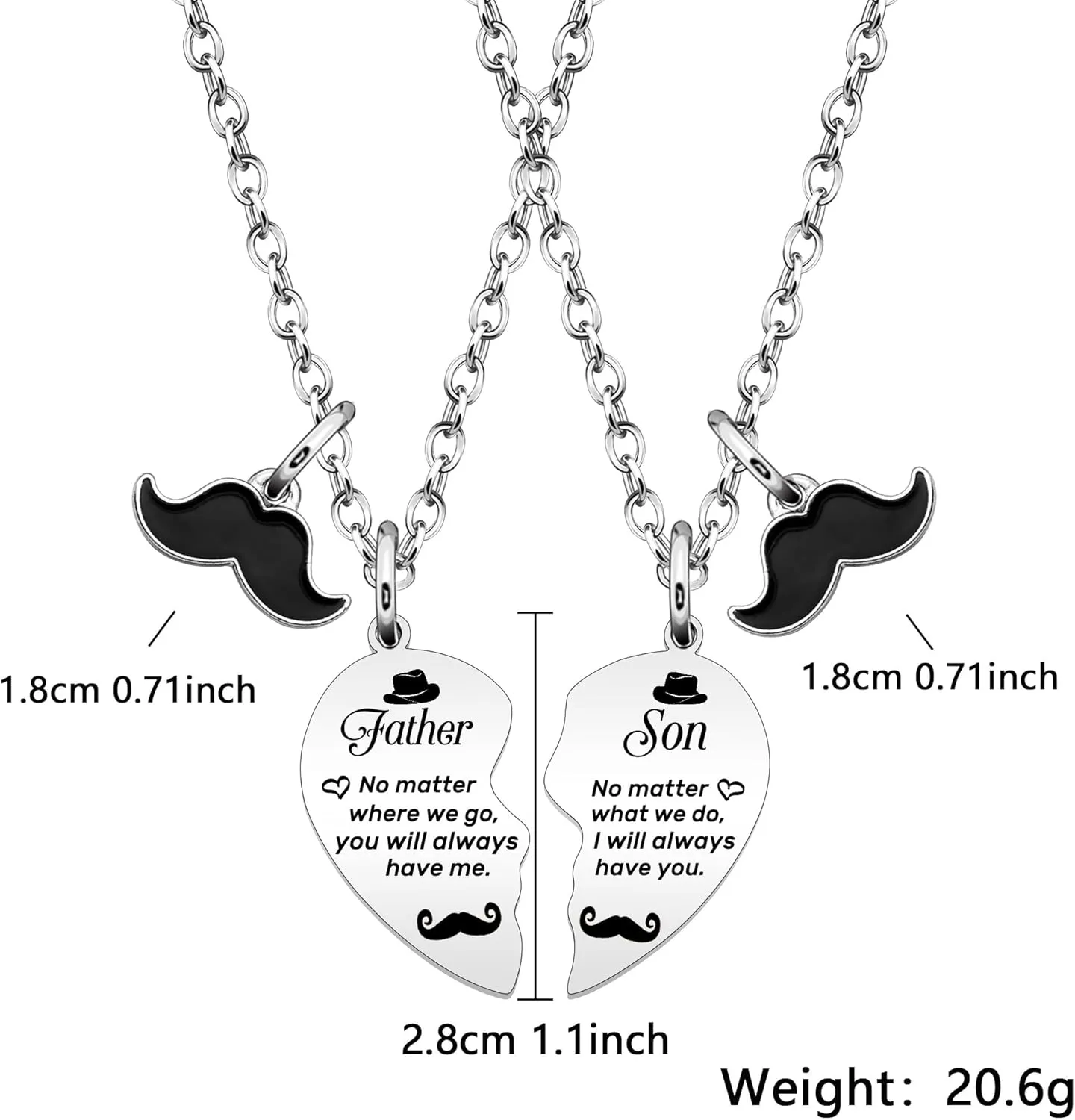 Father's Day Gifts: Matching Necklace for Dad & Stepdad - Daddy & Dad Gifts - Jewelry for Him