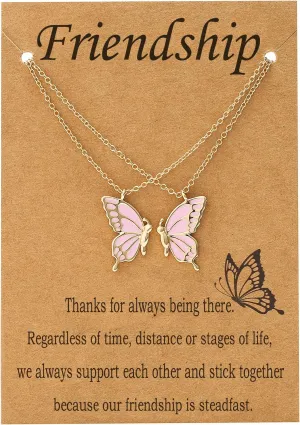 Friendship Necklace 2 Best Friend BFF Necklace Gifts for Women Friends Long Distance Birthday Gifts