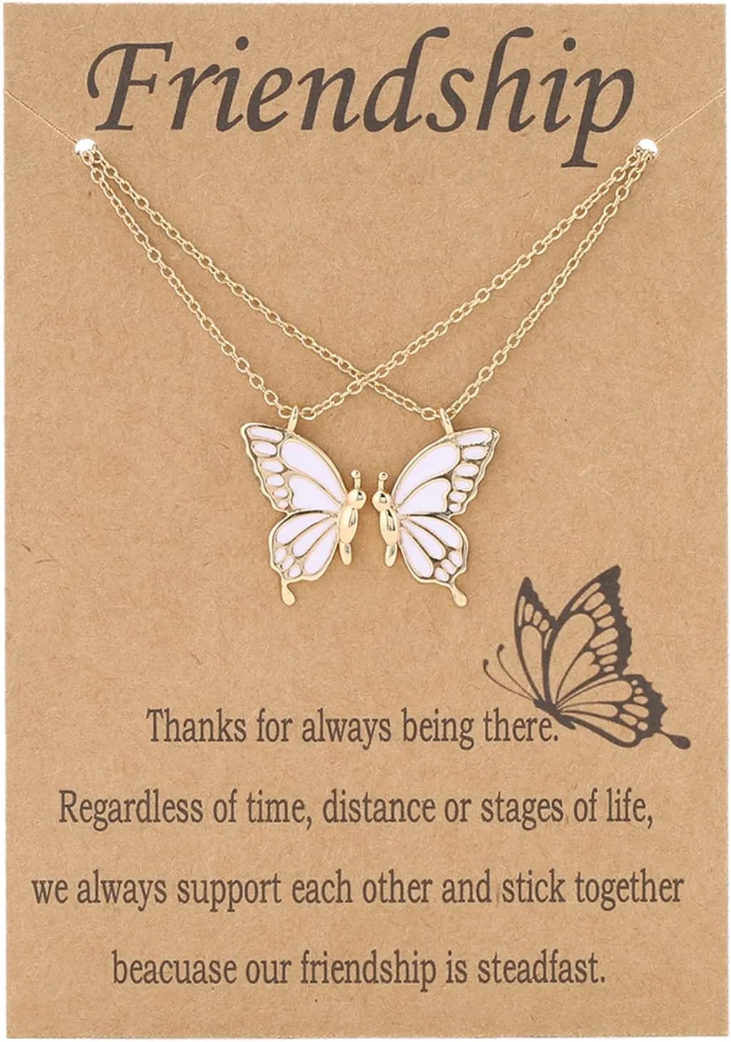 Friendship Necklace 2 Best Friend BFF Necklace Gifts for Women Friends Long Distance Birthday Gifts
