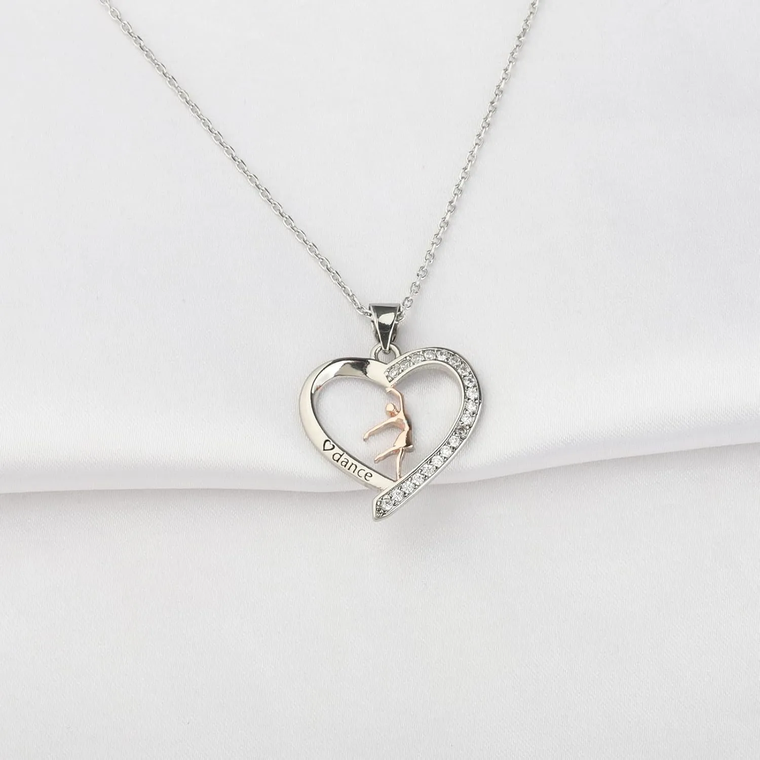 FUSTMW Dance Necklace - Ballerina Jewelry for Dancers, Team Inspiration and Lovers - Gift for Friends
