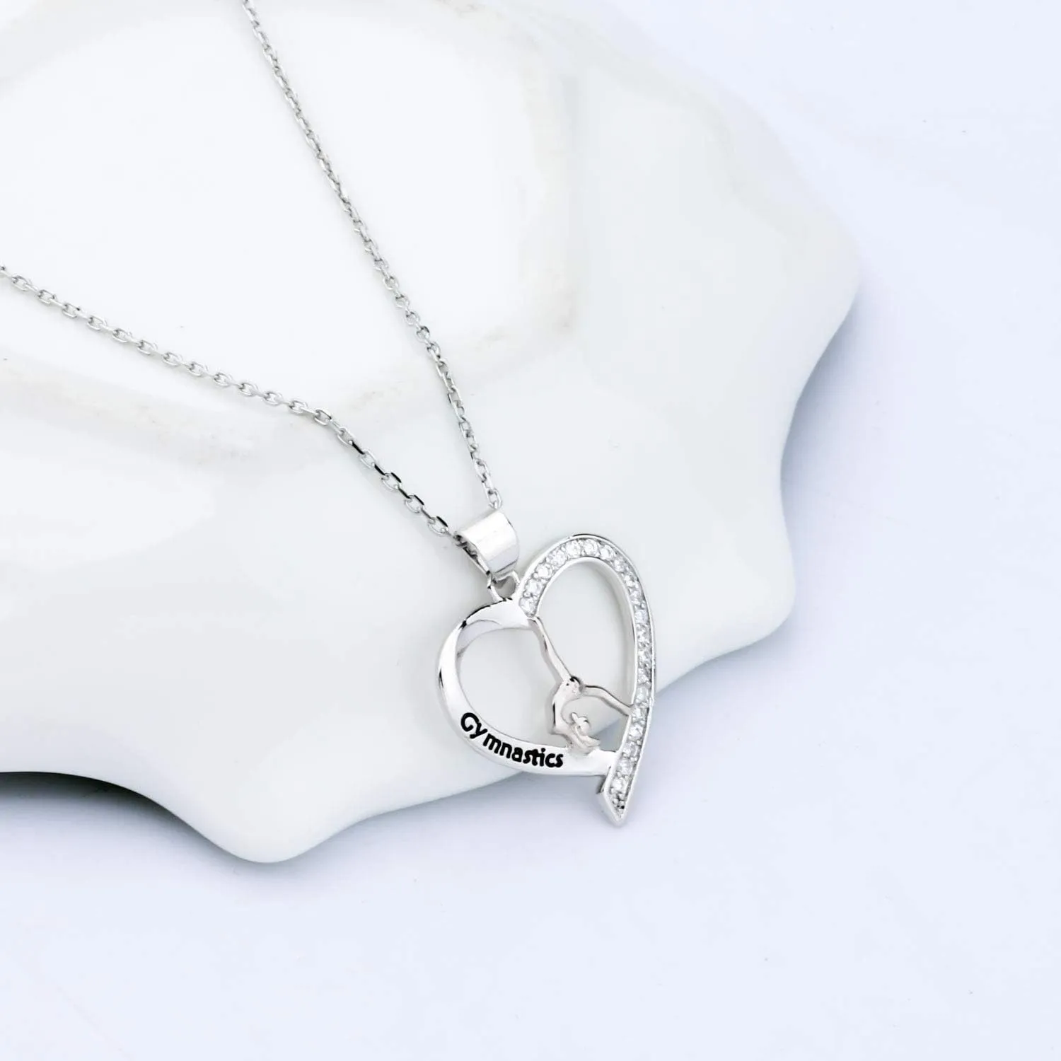 FUSTMW Gymnastics Necklace gifts Gymnast Pendant Jewelry Gymnastics Inspirational Team Gifts for Gymnast women