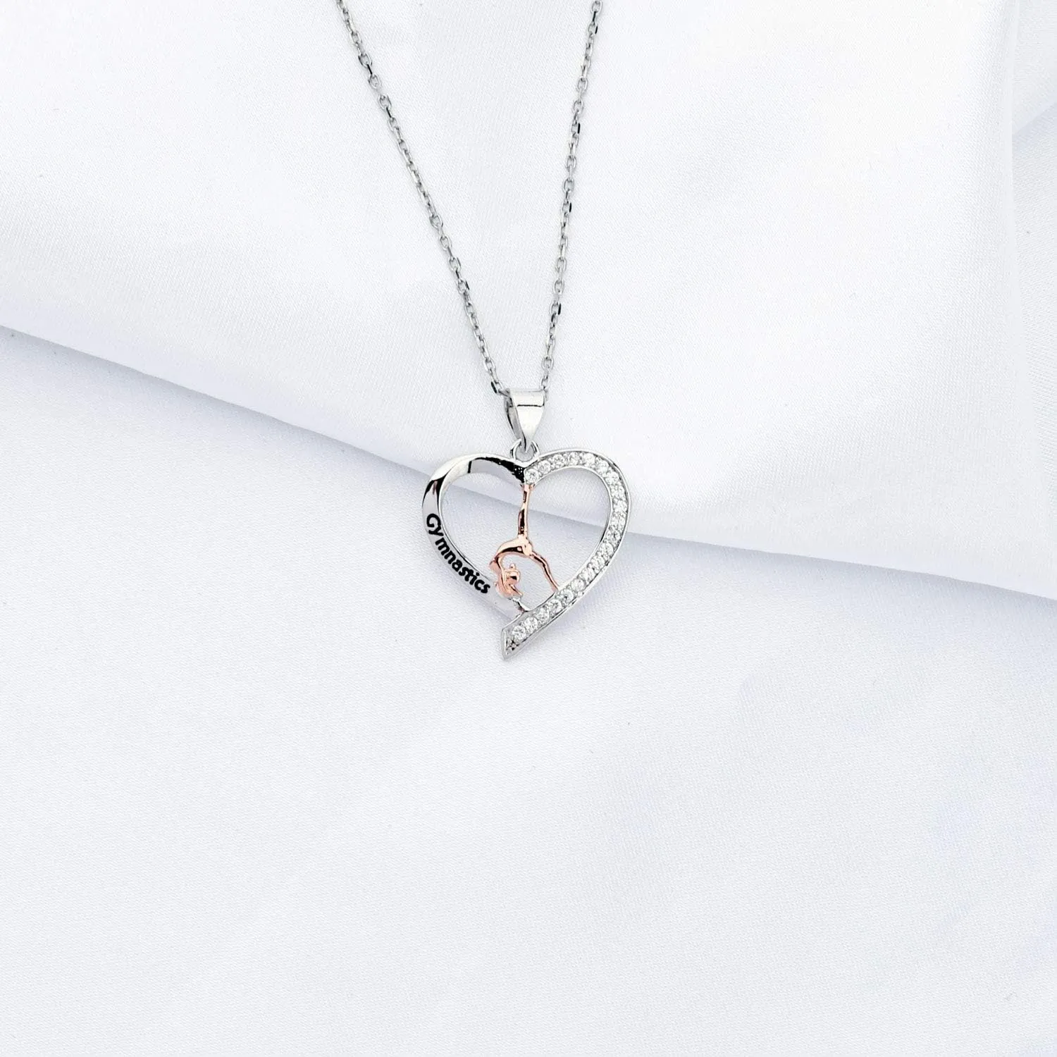 FUSTMW Gymnastics Necklace gifts Gymnast Pendant Jewelry Gymnastics Inspirational Team Gifts for Gymnast women