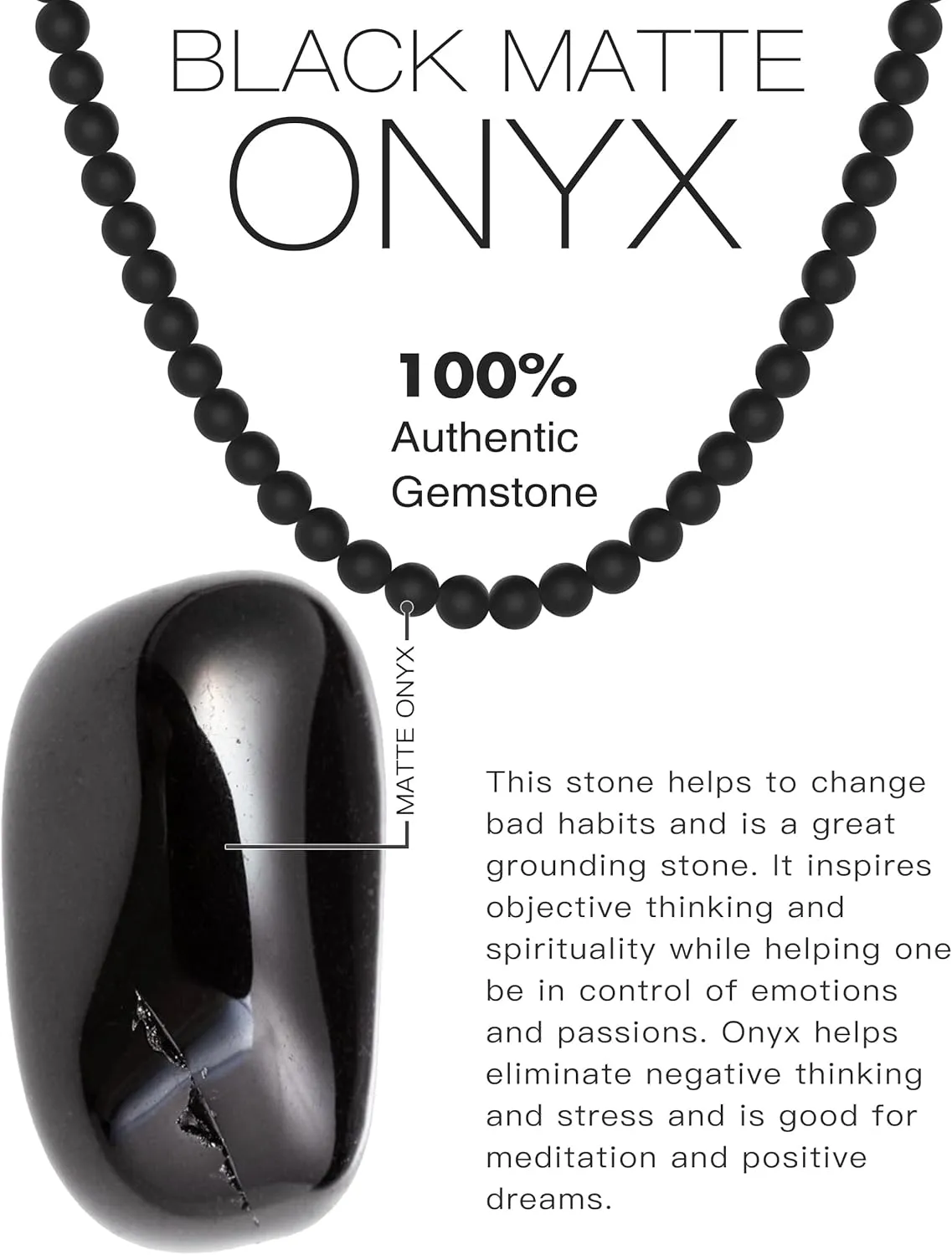 Gemstone Beaded Necklace for Men, Must-have Men's Accessories, Jewelry Gifts for Men