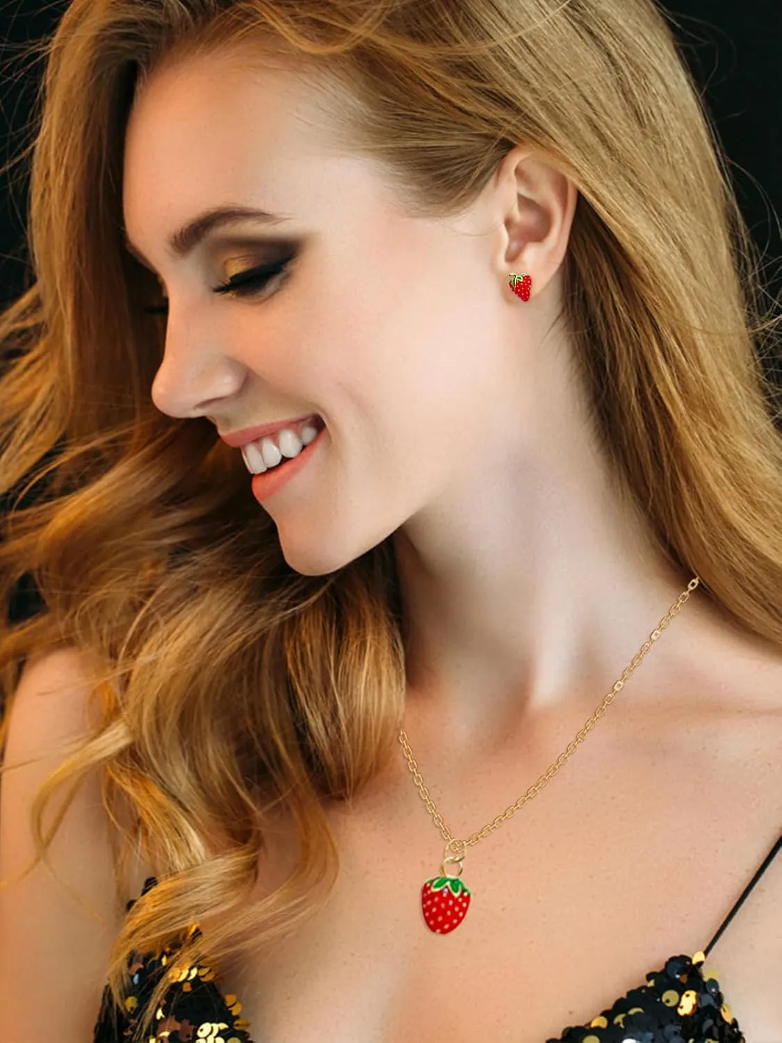 Gifts for Her Birthday Strawberry Earrings/Necklace/Bracelet Mothers Day Gifts from Daughter Cute Strawberry Jewelry