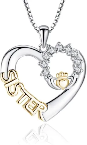 Gold Heart Necklace - Sister's Graduation & Valentine's Gift - Sister Jewelry