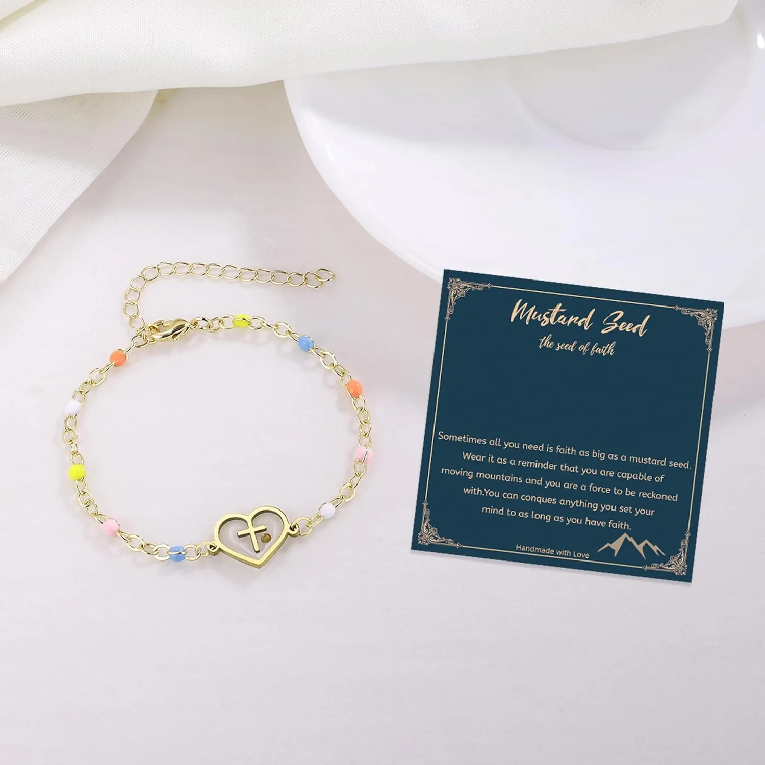 Gold Mountain Mustard Seed Bracelet Catholic Christian Gifts for Women Faith Jewelry Gifts for Her