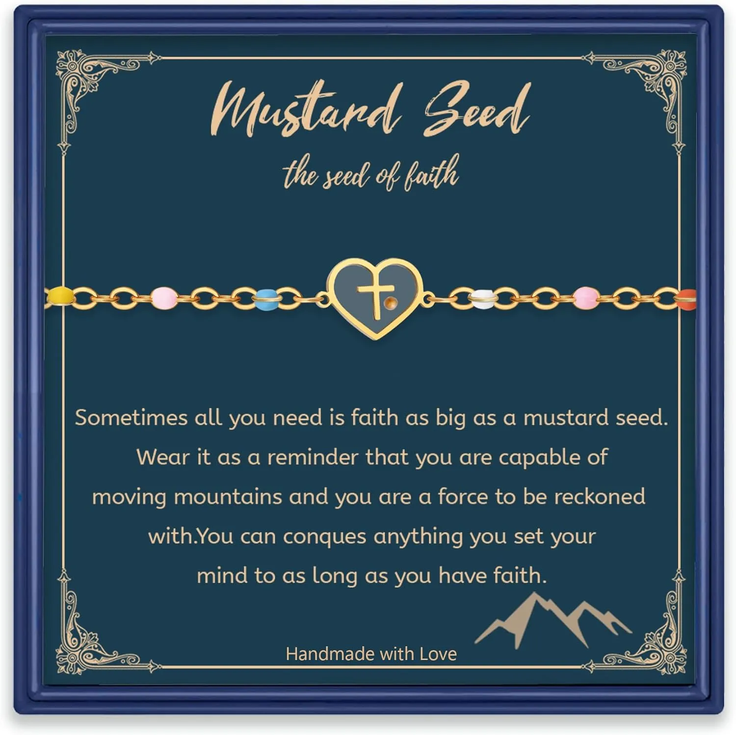 Gold Mountain Mustard Seed Bracelet Catholic Christian Gifts for Women Faith Jewelry Gifts for Her
