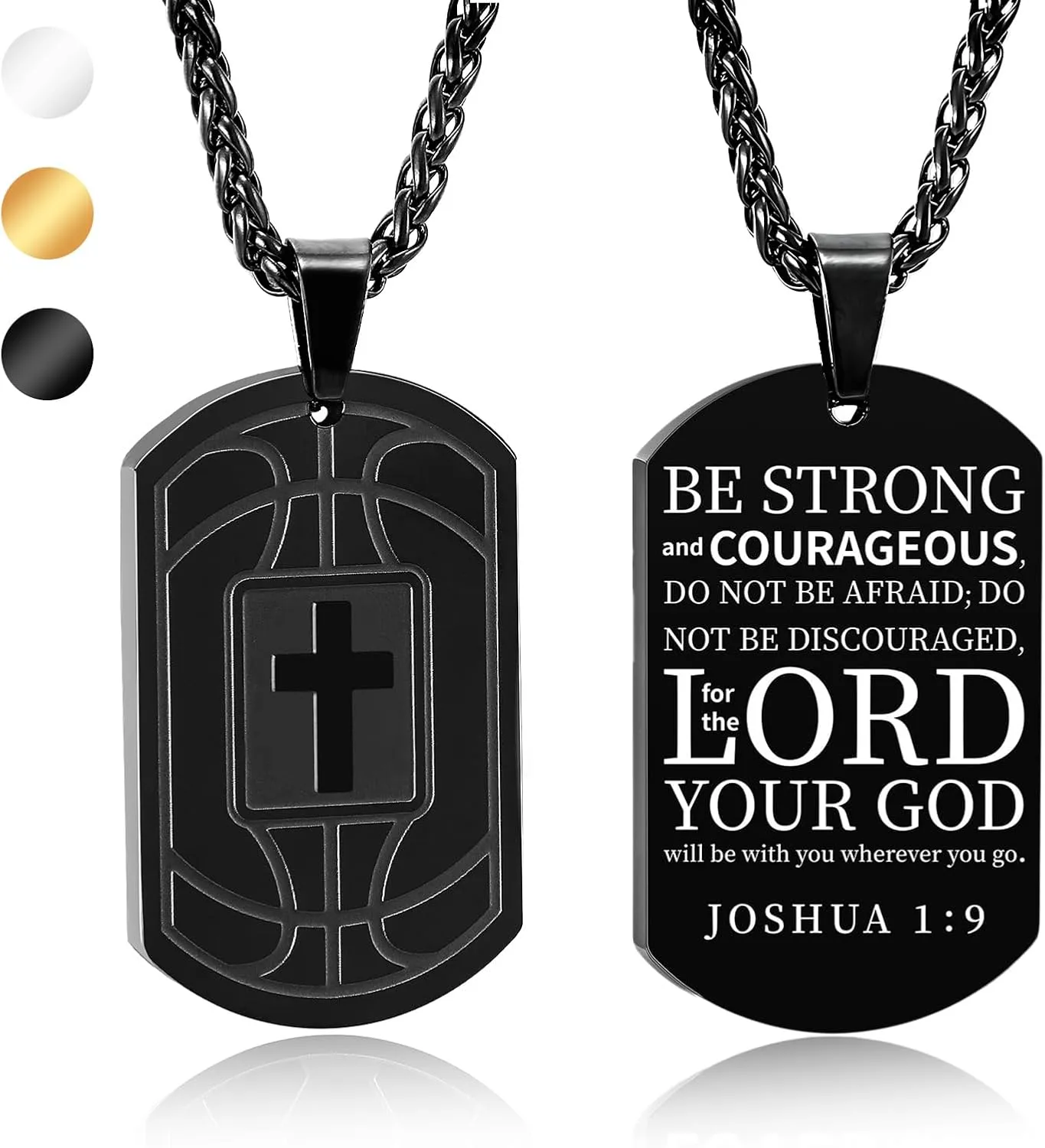 Graduation Gifts-Basketball Bible Verse Cross Necklace for Men Stainless Steel Religious Gift Basketball Sports Jewelry Graduation Graduation Gifts for him Kids Boys Men Teens him Boyfriend dad